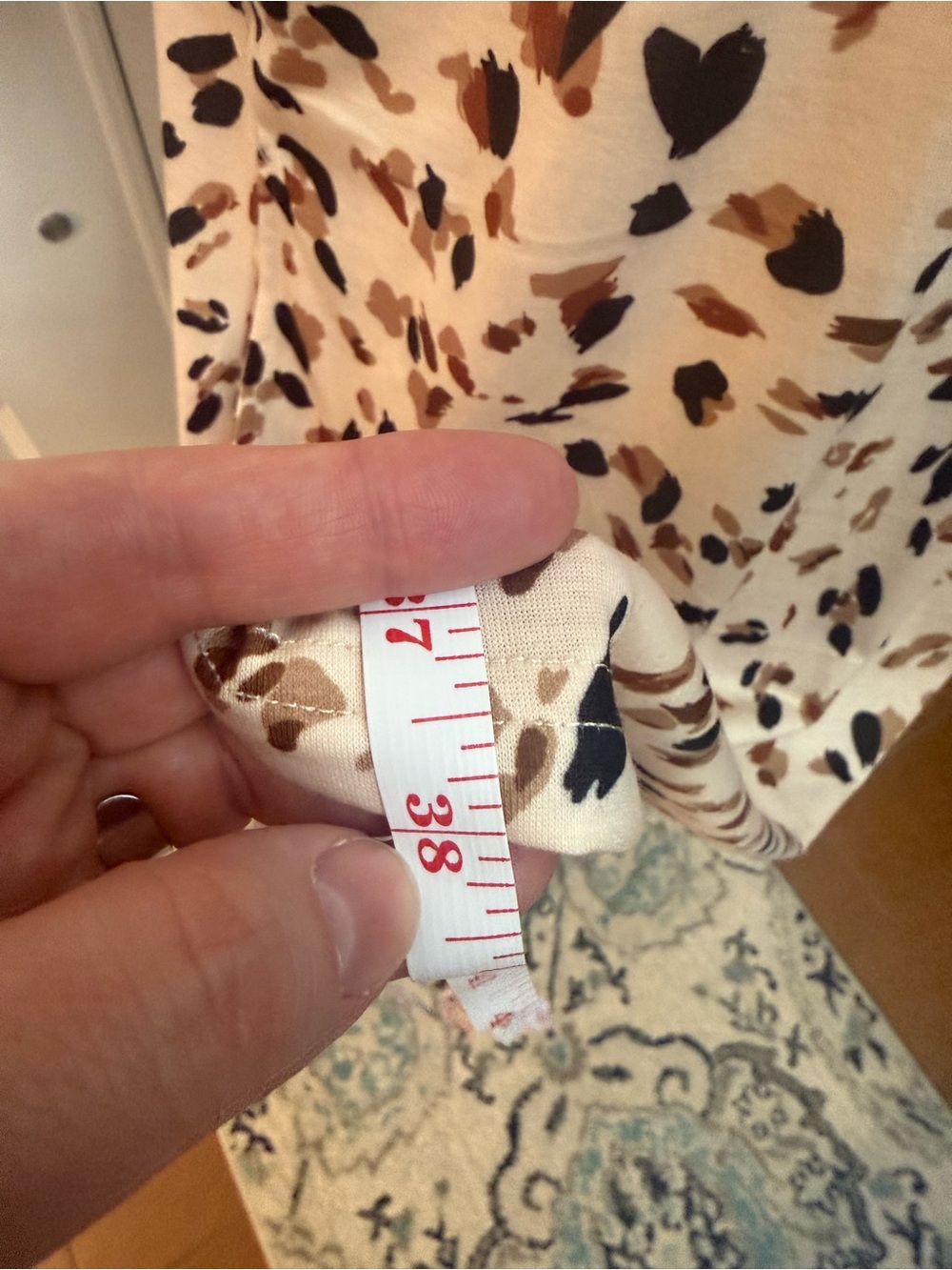 Women’s Beige Midi Dress with Brown & Black Print - Picture 7 of 13